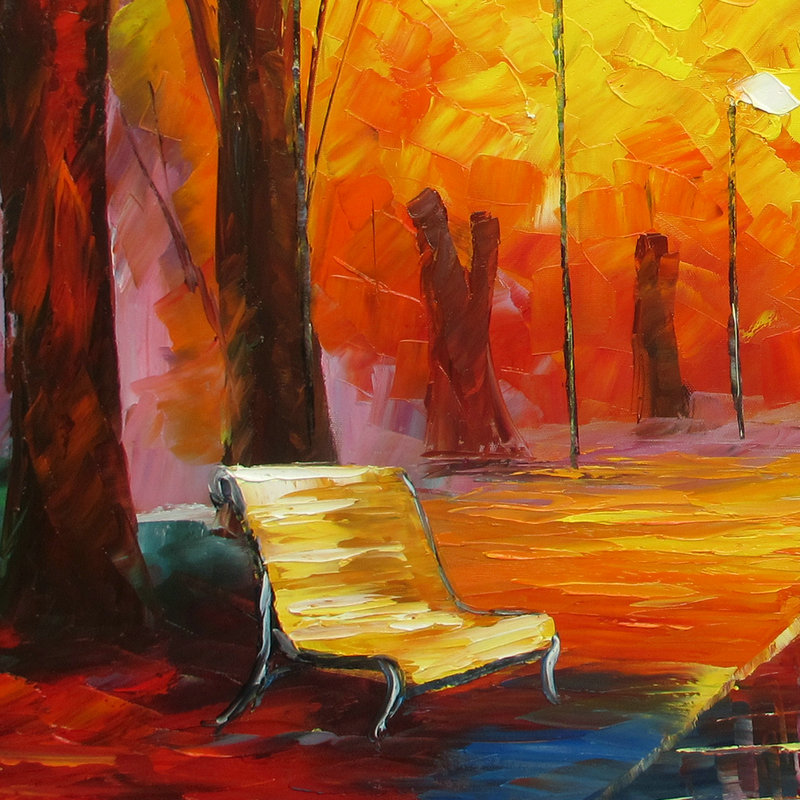 Bedroom Decor Landscape Oil Painting On Canvas Romantic Oil Painting lovers walk on the side of the lake